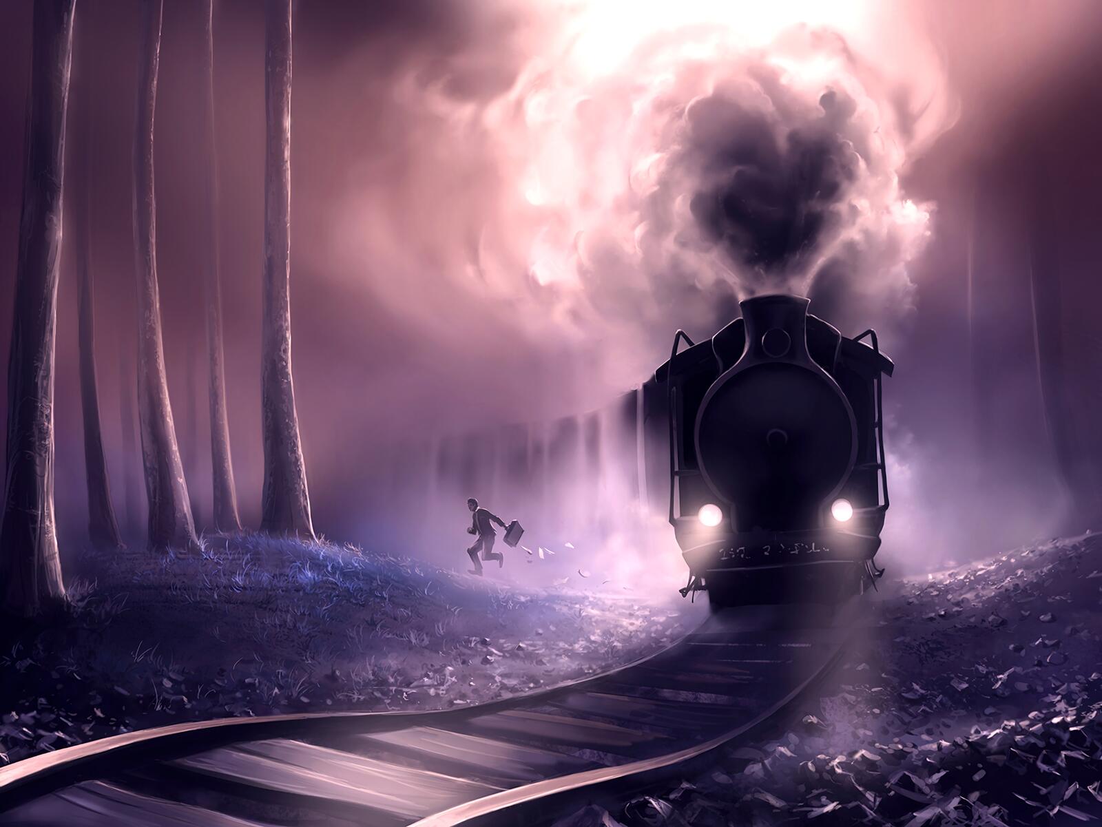 Wallpapers train steam train grimly on the desktop