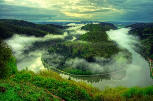 Beautiful river in Germany Saar