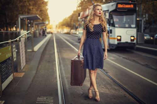 Girl with a suitcase