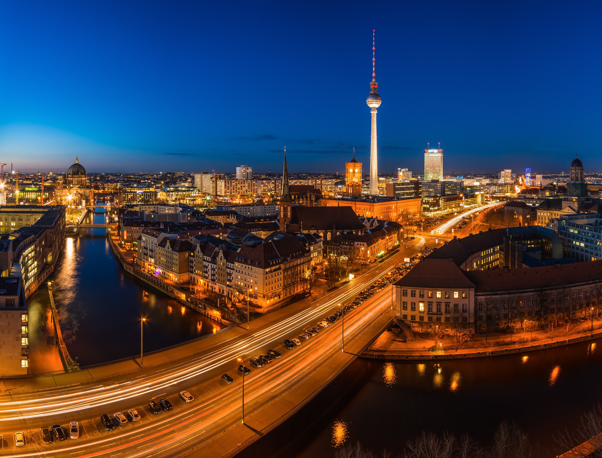 Фото бесплатно иллюминация, Берлин, вид сверху