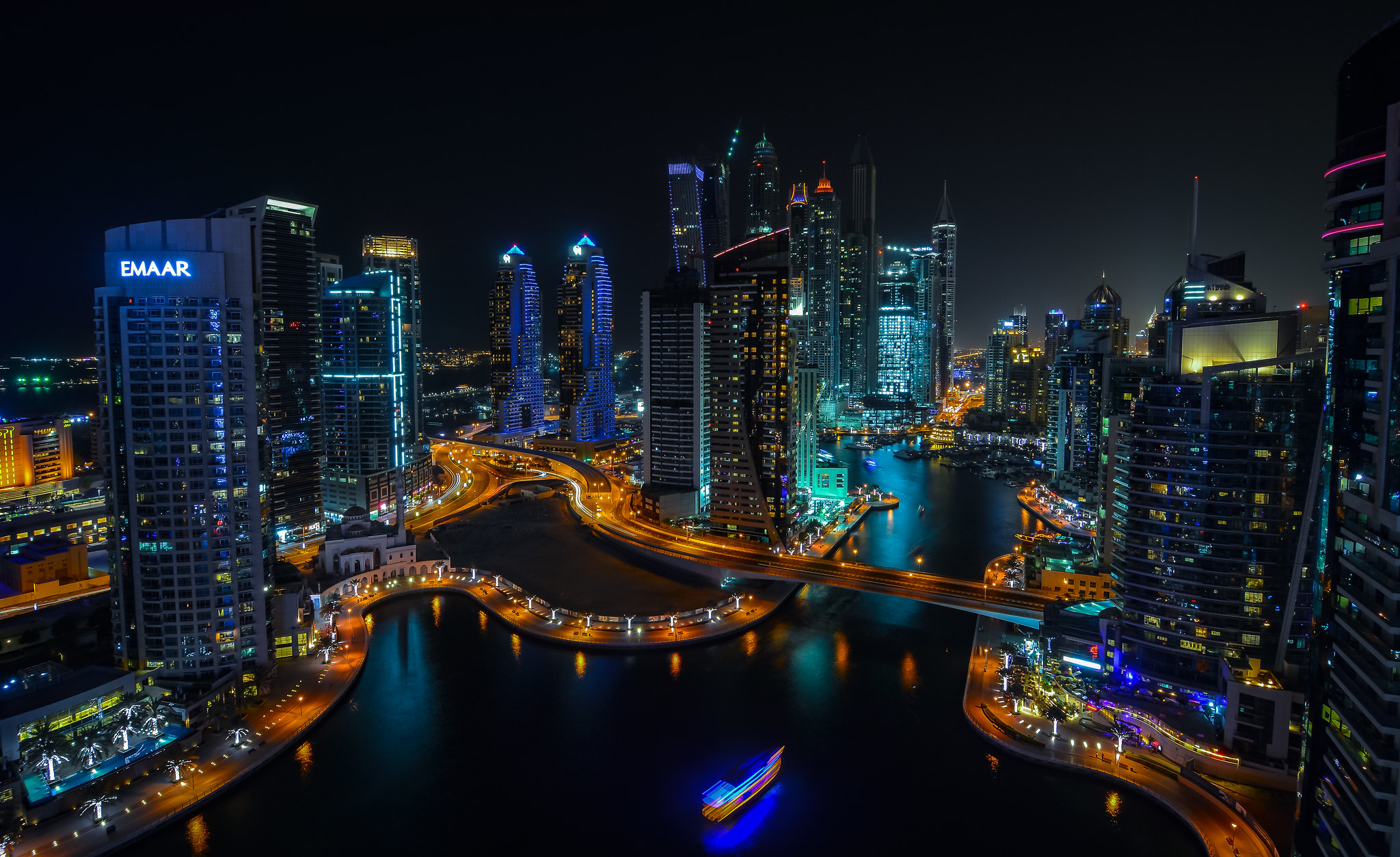Wallpapers architecture Dubai night cities on the desktop