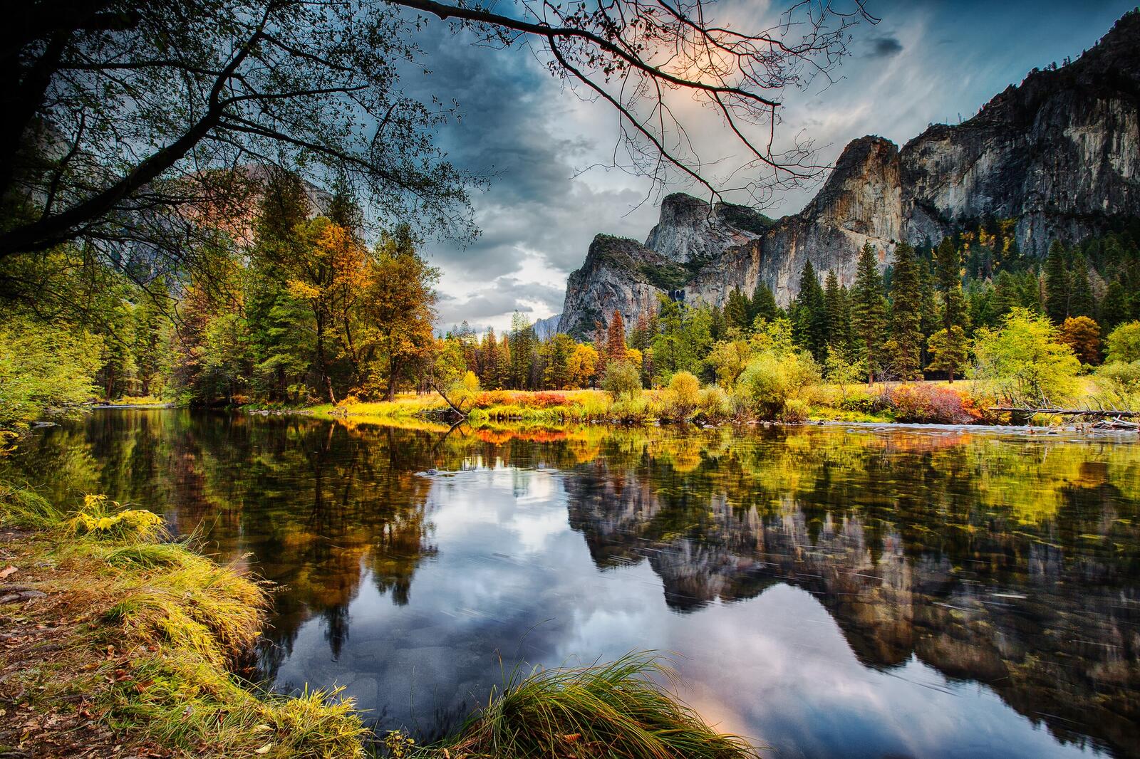 Wallpapers Yosemite National Park Merced river trees on the desktop