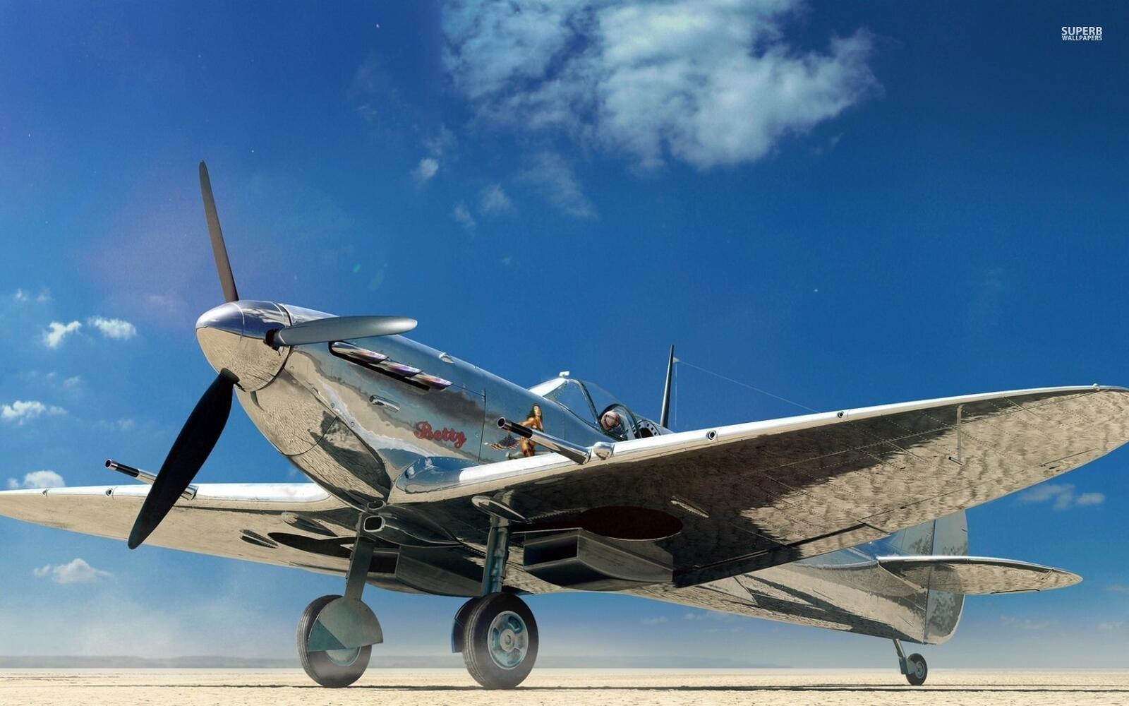 Wallpapers supermarine spitfire chrome airplane on the desktop