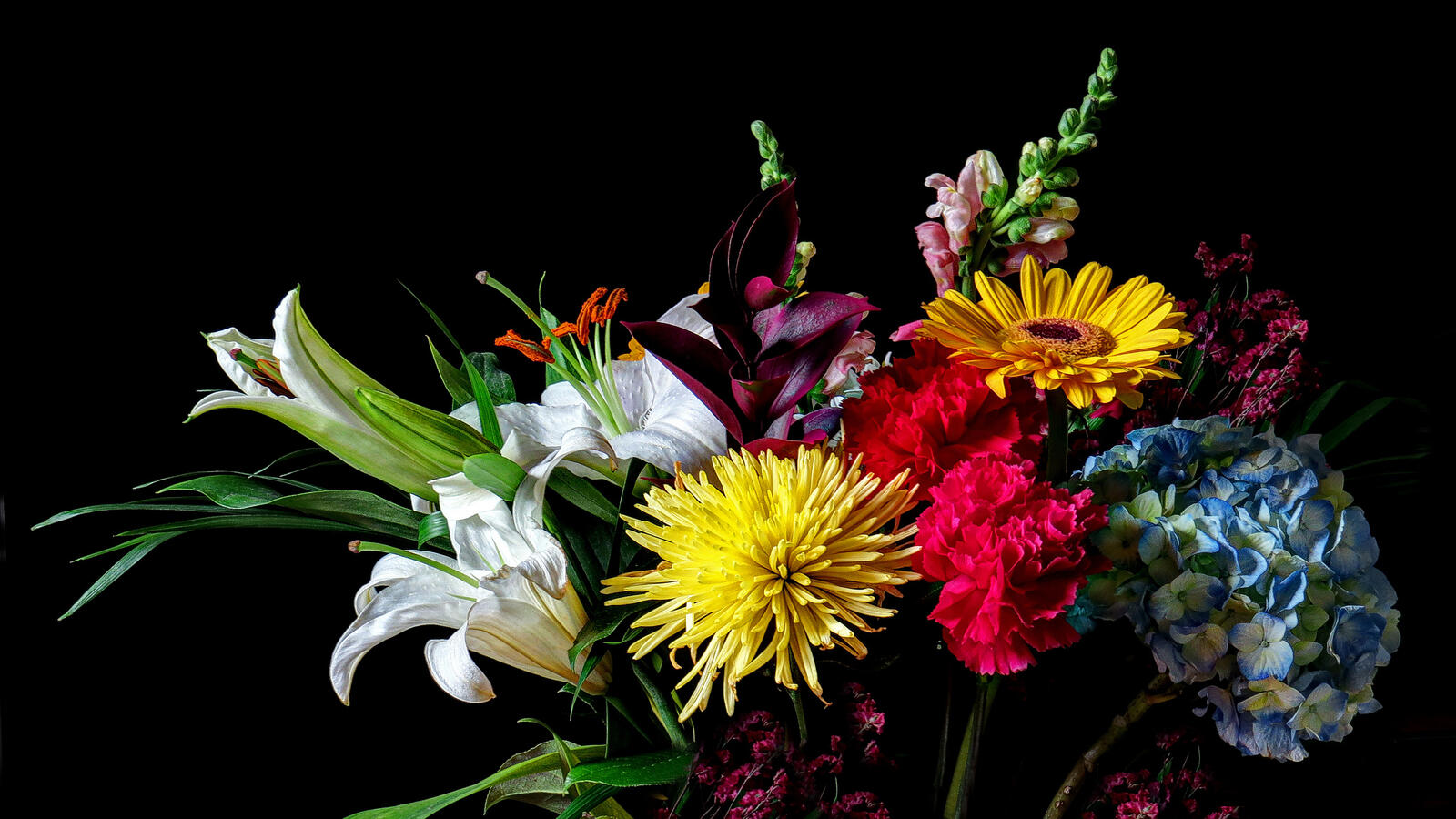 Обои цветочный праздничный букет цветочная композиция на рабочий стол