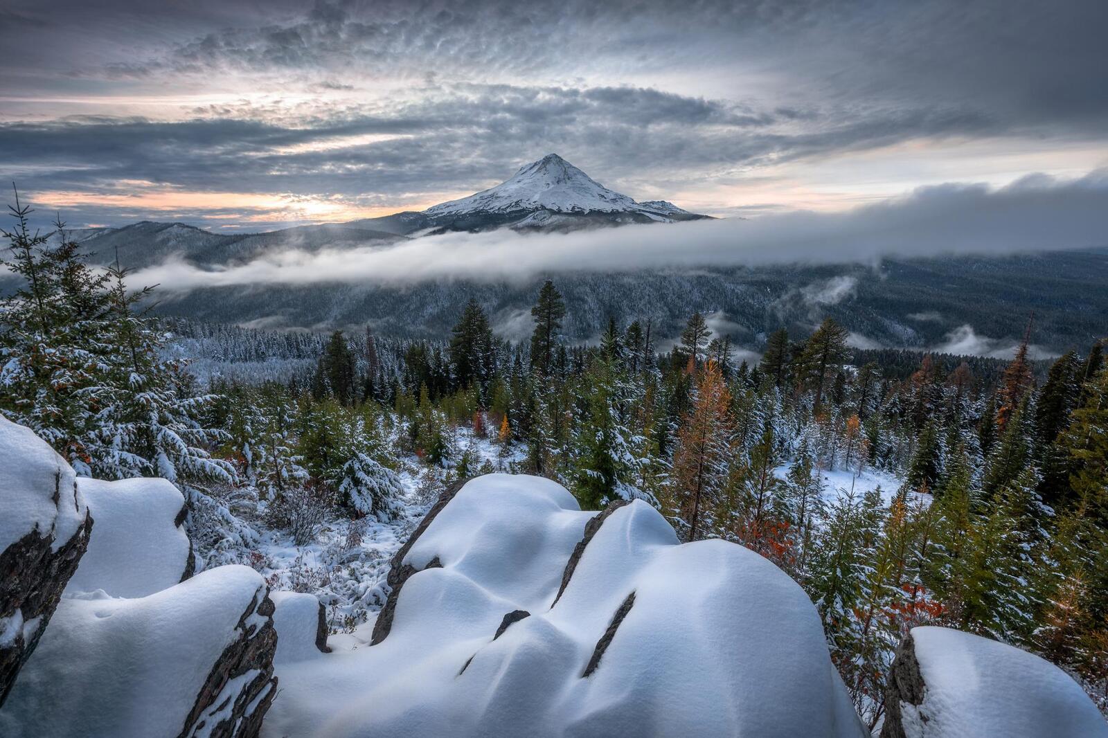 Обои Самая высокая гора Орегон Маунт Худ Mount Hood Oregon на рабочий стол