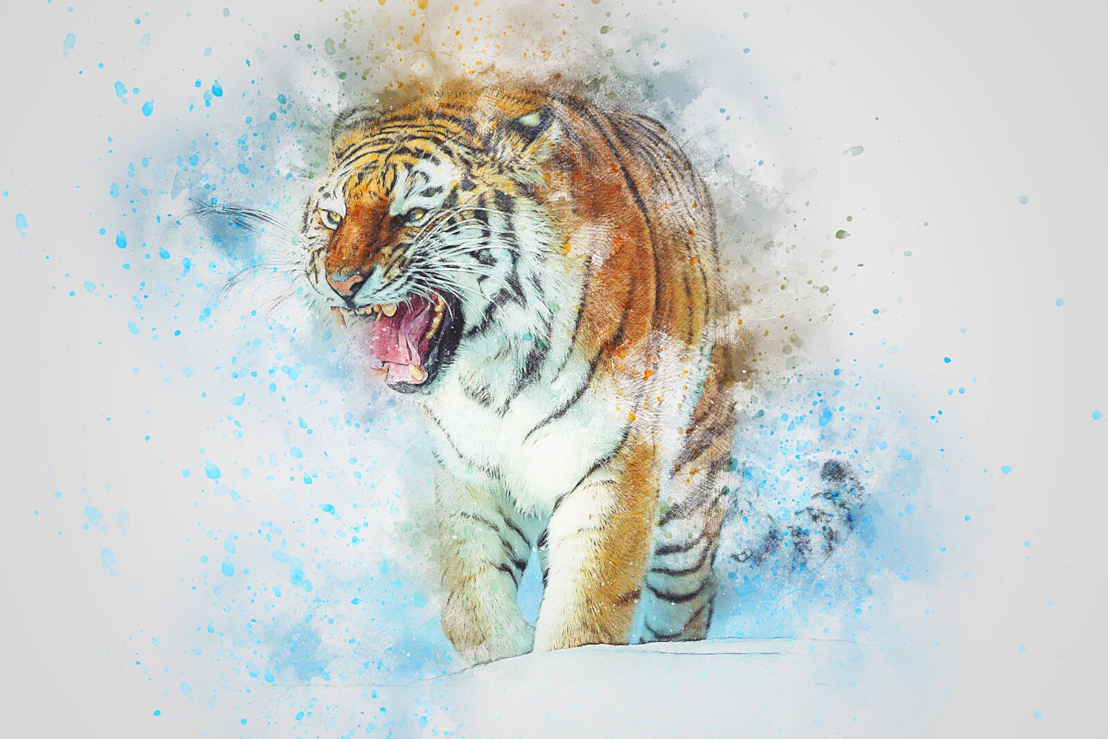 Wallpapers predator tiger art on the desktop