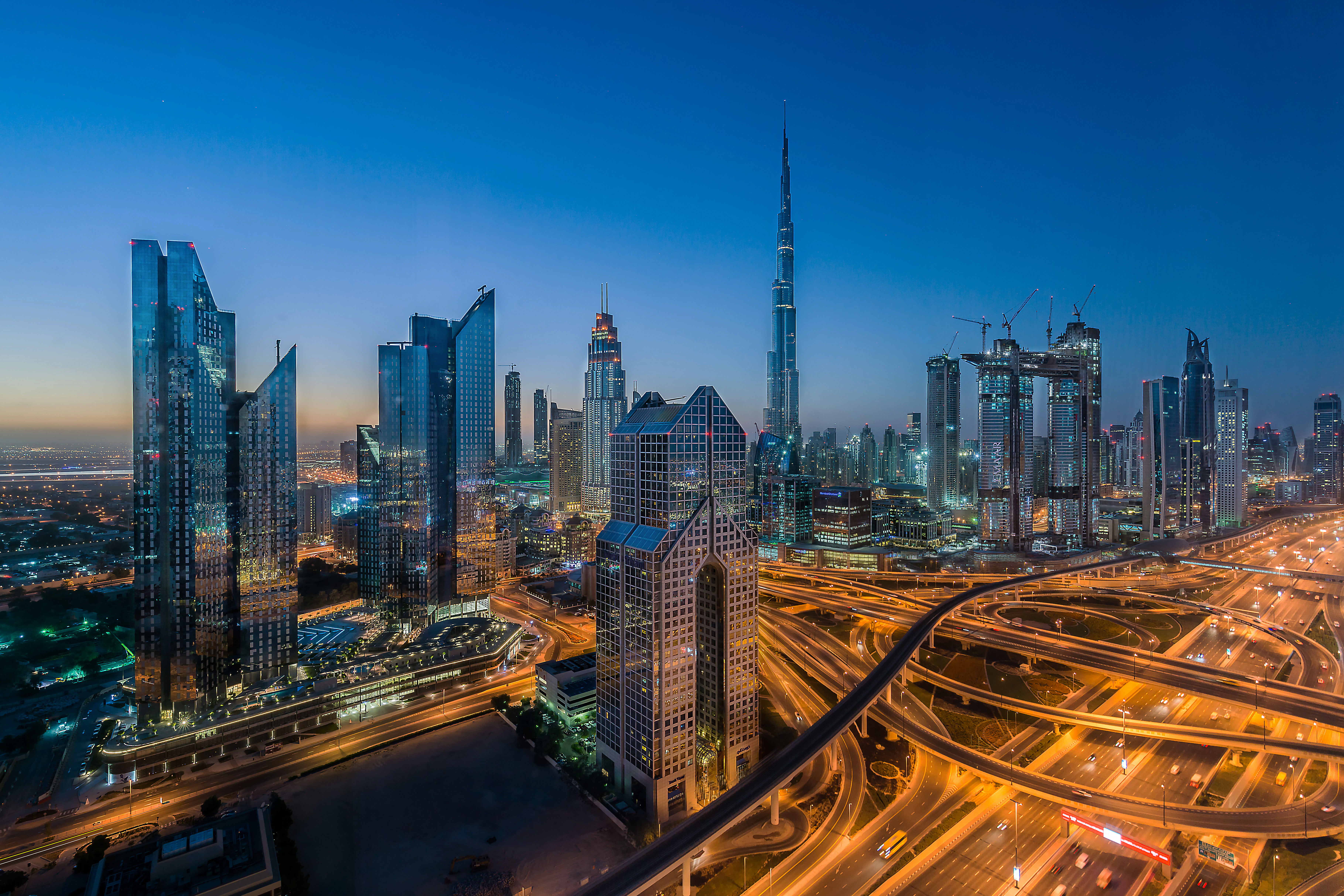 Wallpapers city lights United Arab Emirates on the desktop