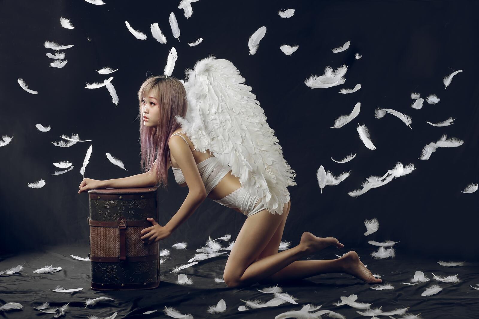 Бесплатное фото девушка ангел