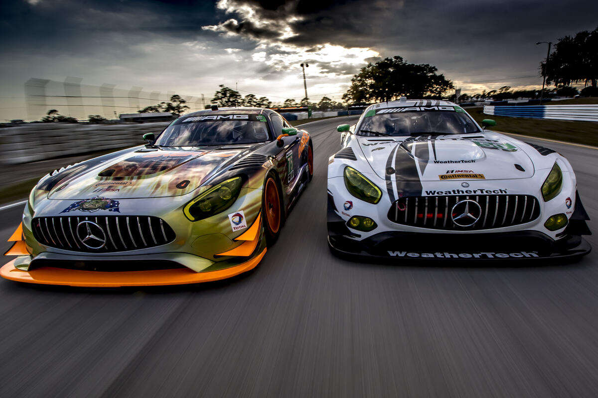 Two Mercedes sports car AMG