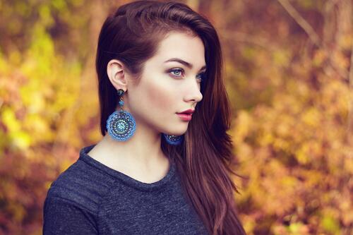 Beautiful with big earrings