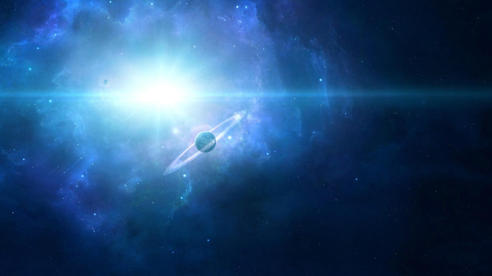 Wallpapers planetary rings light galaxy on the desktop