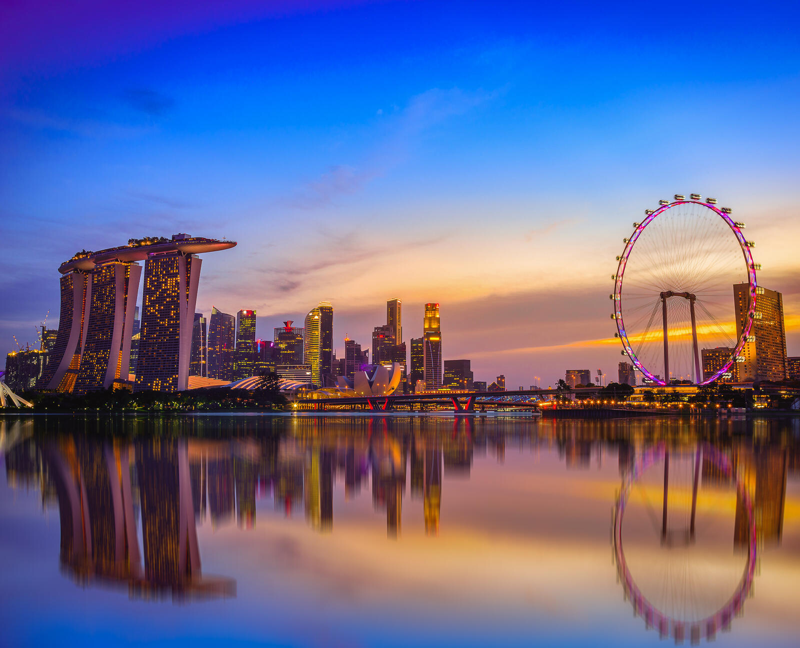Wallpapers sunset Singapore dusk on the desktop