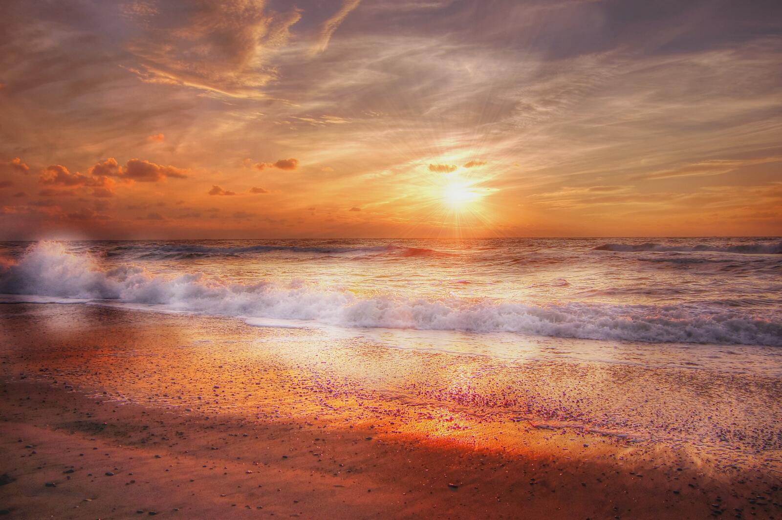 Бесплатное фото Янтарный закат