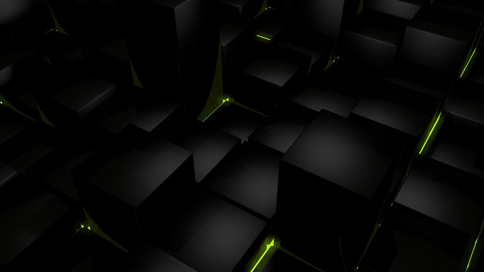 Wallpapers cubes glow temnyy on the desktop