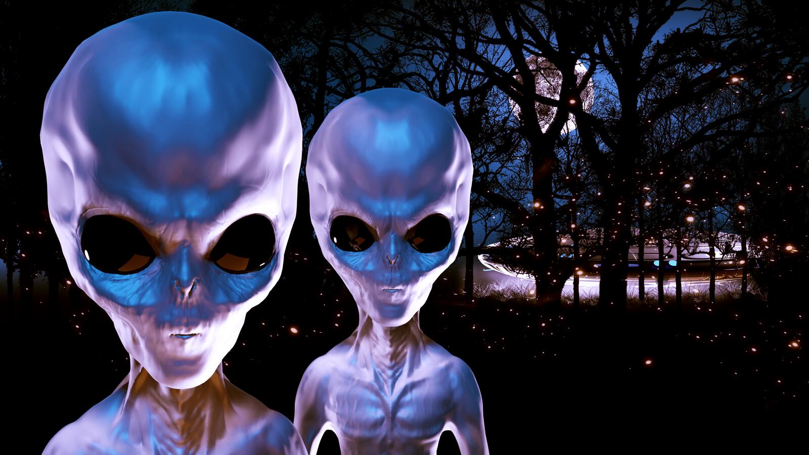 Wallpapers Aliens Humanoid UFO on the desktop