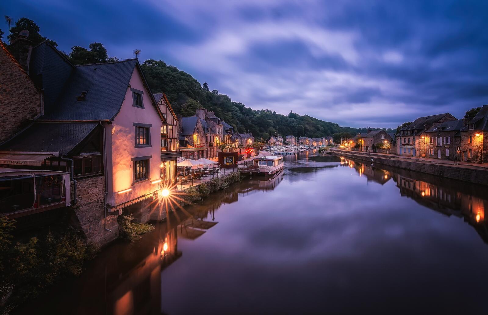 Wallpapers Dinan river Rance Brittany on the desktop