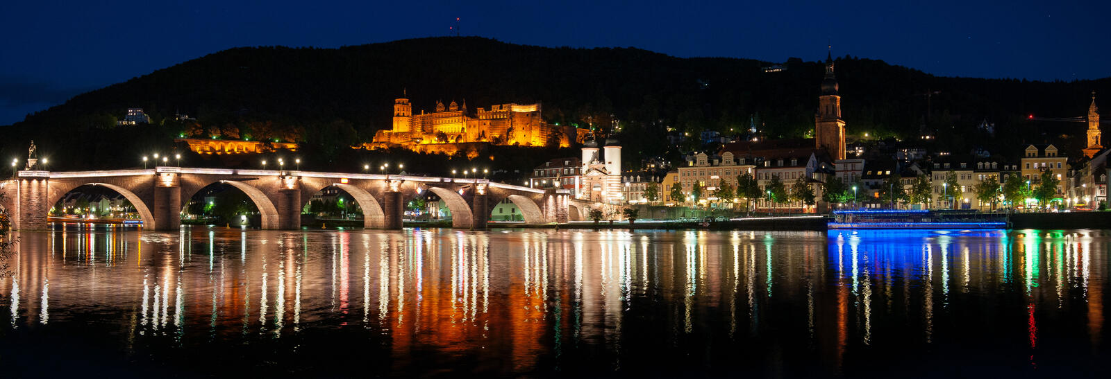 Обои Heidelberg at night Гейдельбергский замок Гейдельберг на рабочий стол