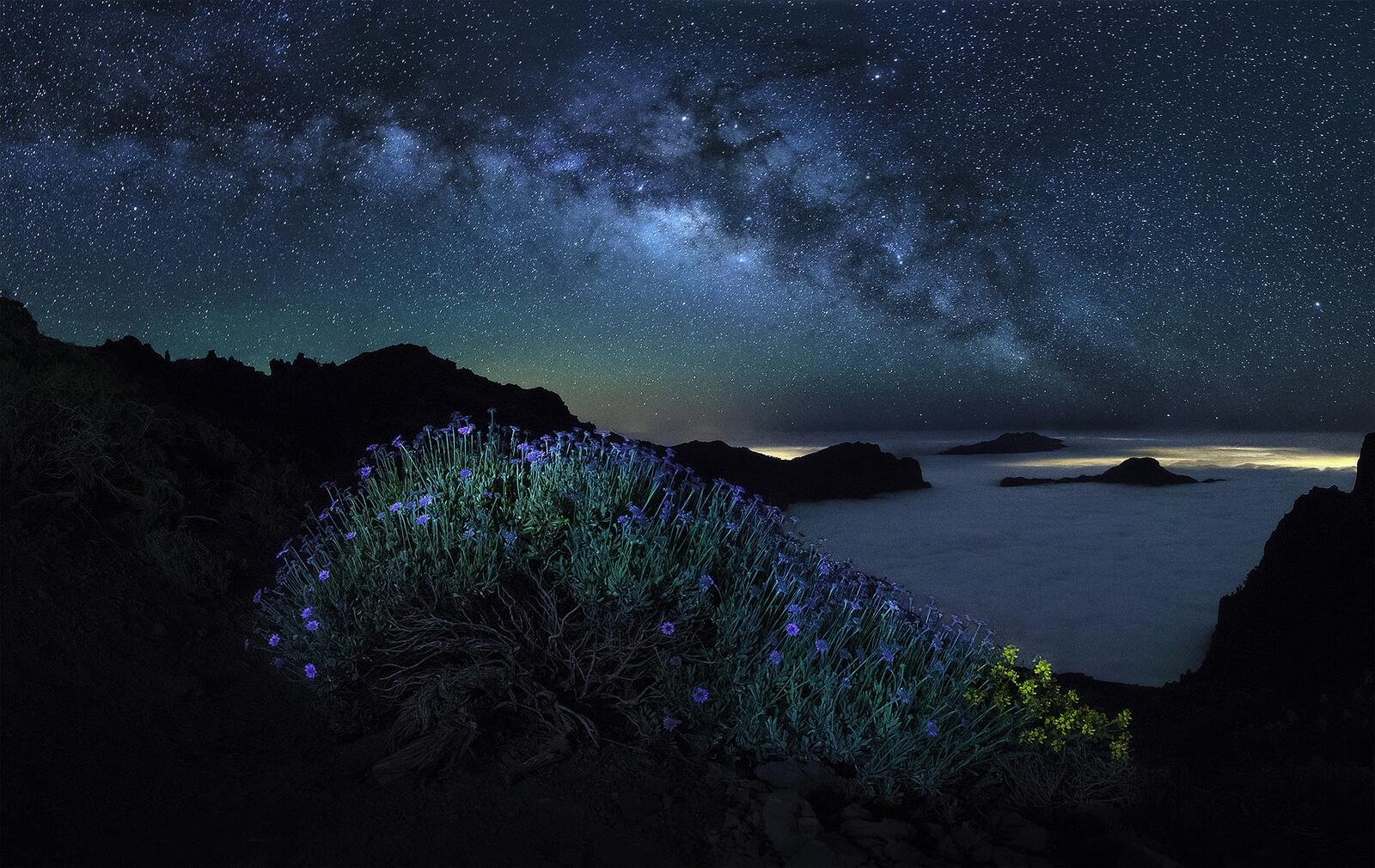 Wallpapers Canary Islands sky the milky Way on the desktop