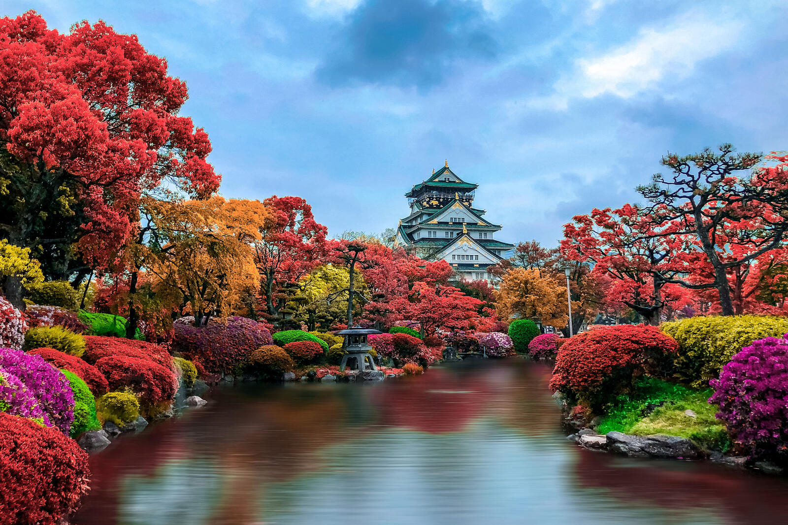 Бесплатное фото Японский осенний парк