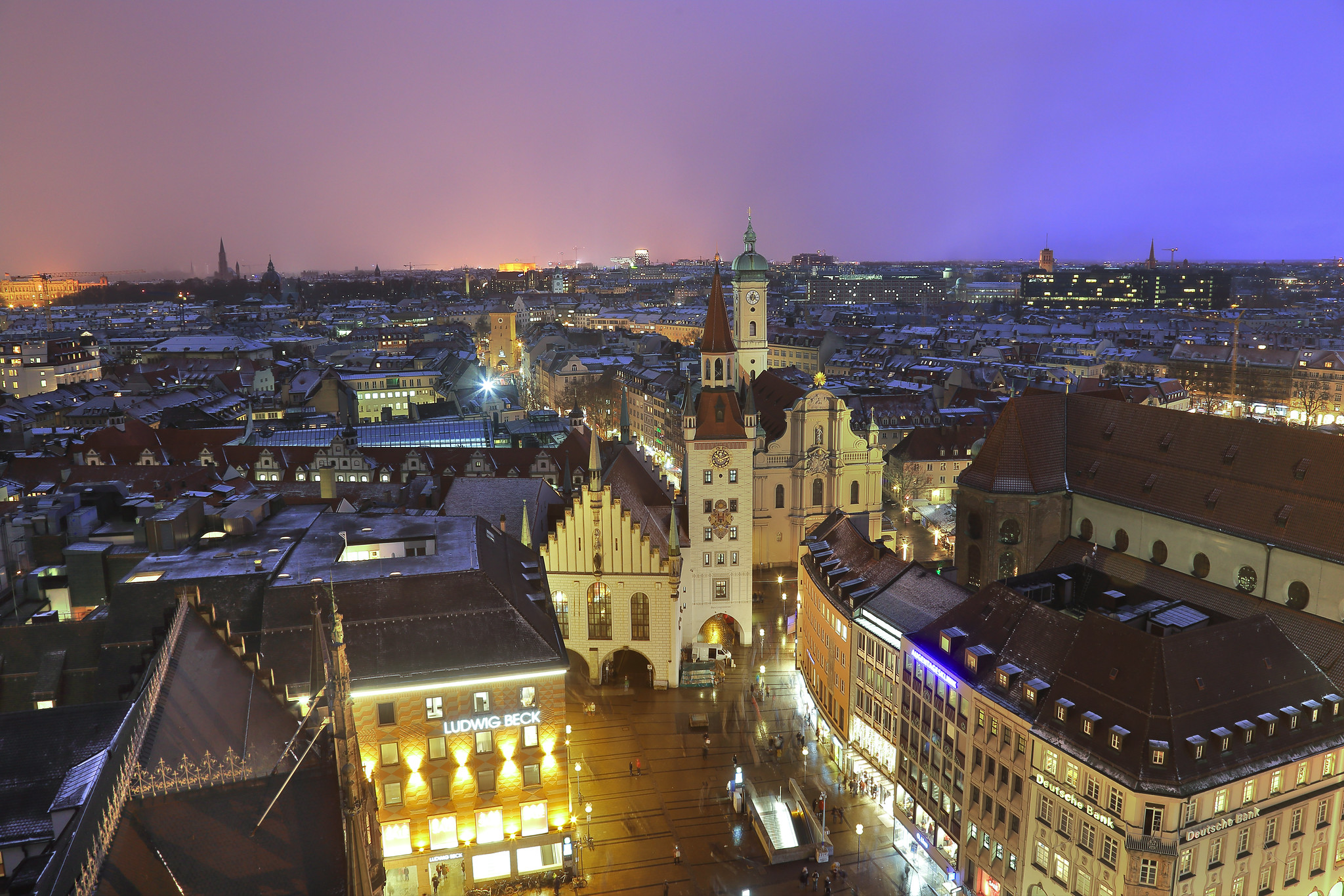 Обои Мюнхен ночь город на рабочий стол