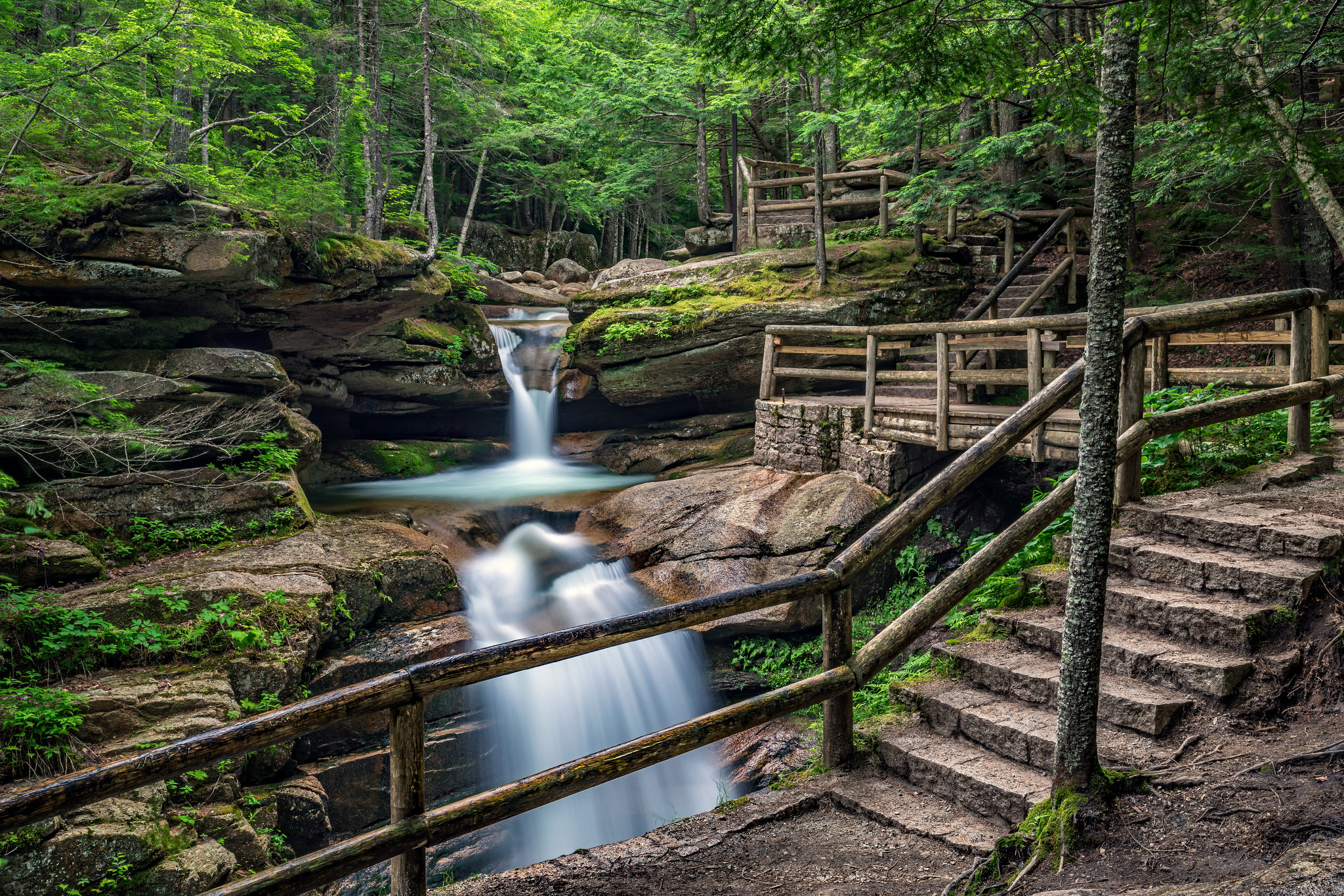 Обои Нью-Гемпшир лес водопад на рабочий стол