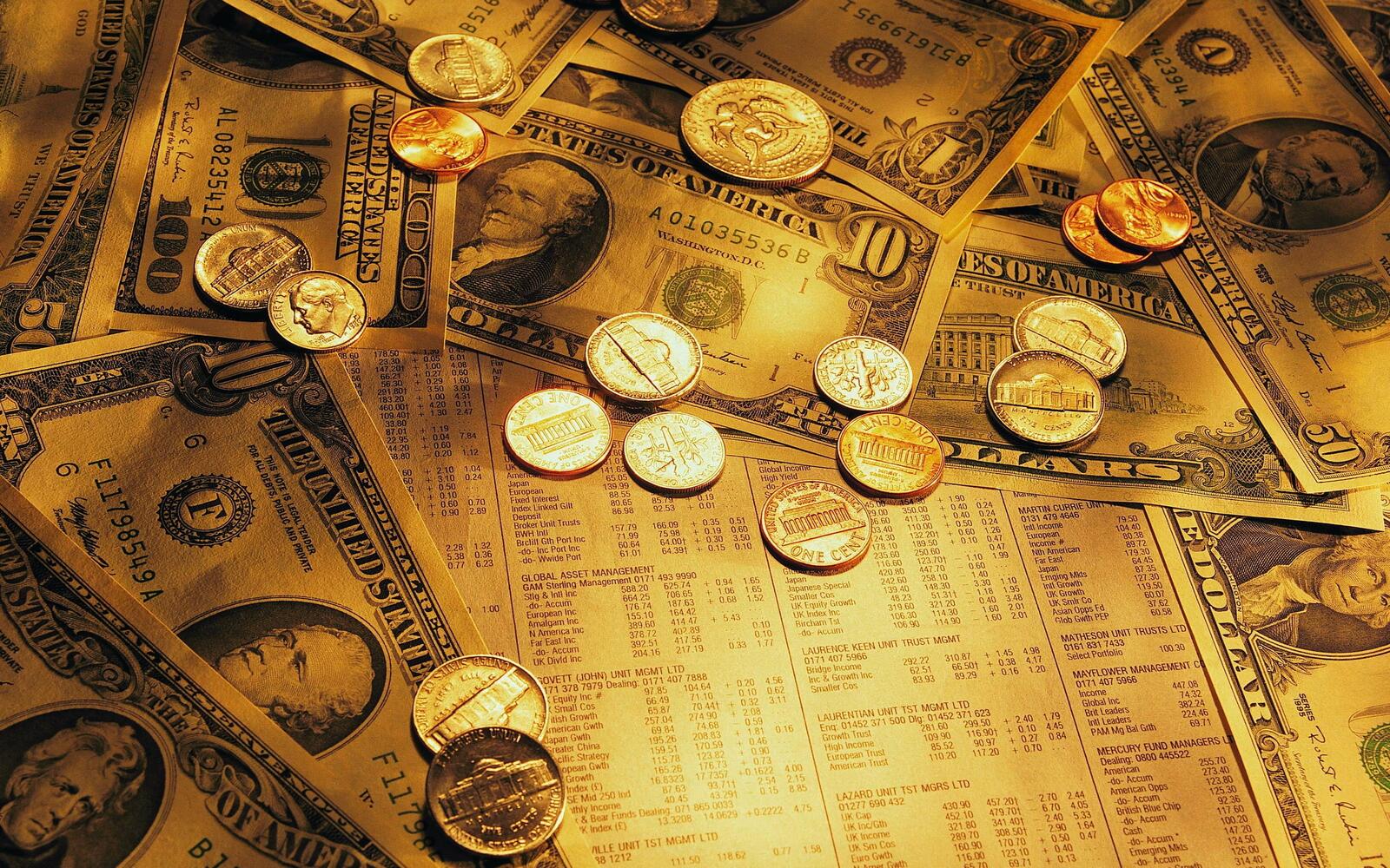 桌面上的壁纸硬币 美元 钱
