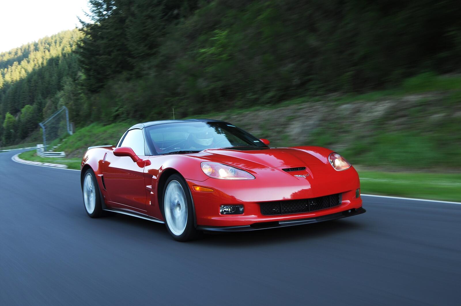 Wallpapers Chevrolet Corvette ZR1 red view from front on the desktop