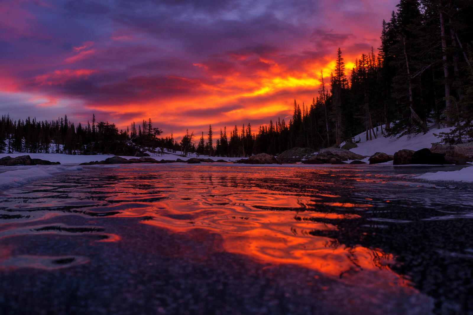 Free photo Sunset on the lake