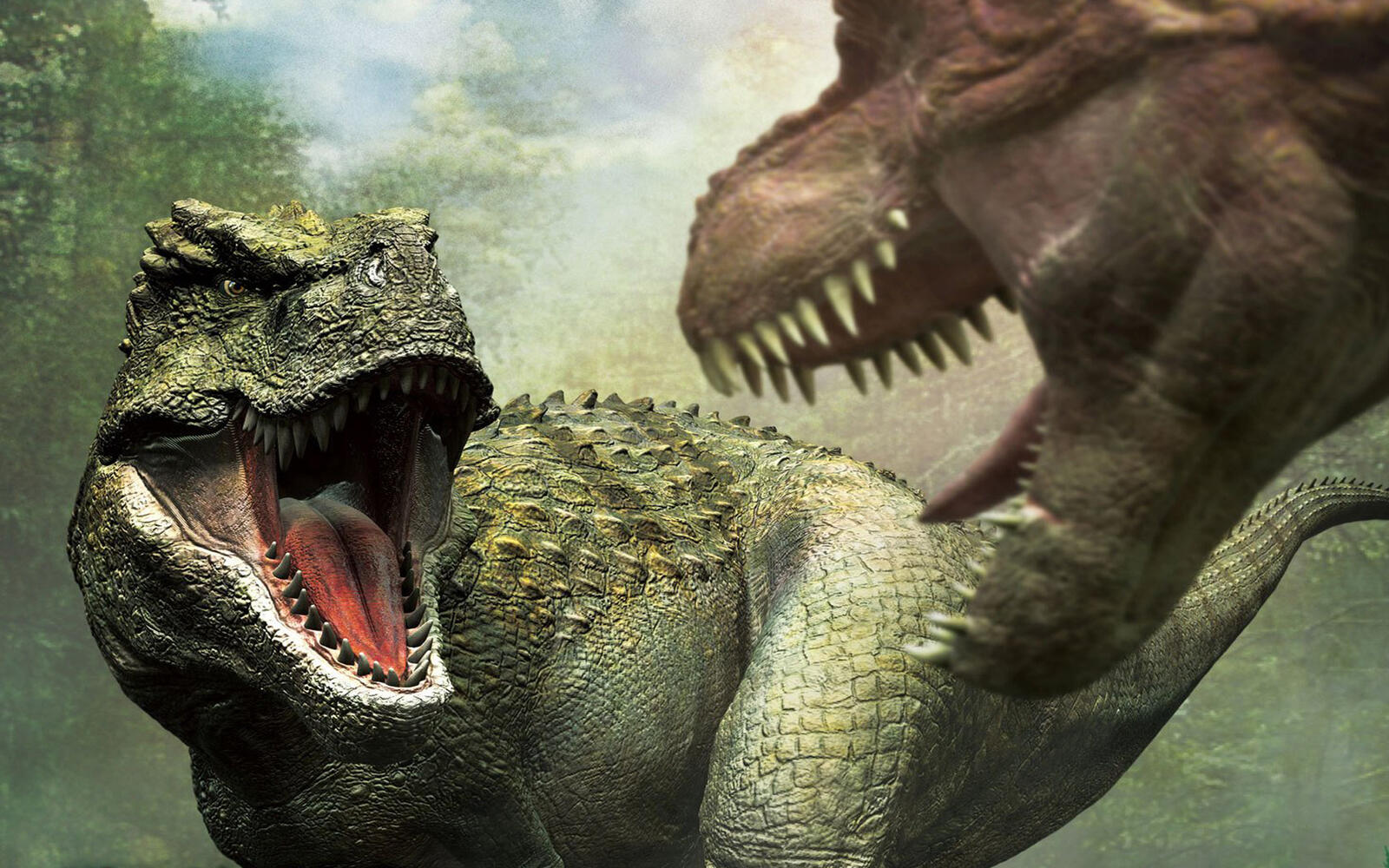 Бесплатное фото Битва тиранозавров