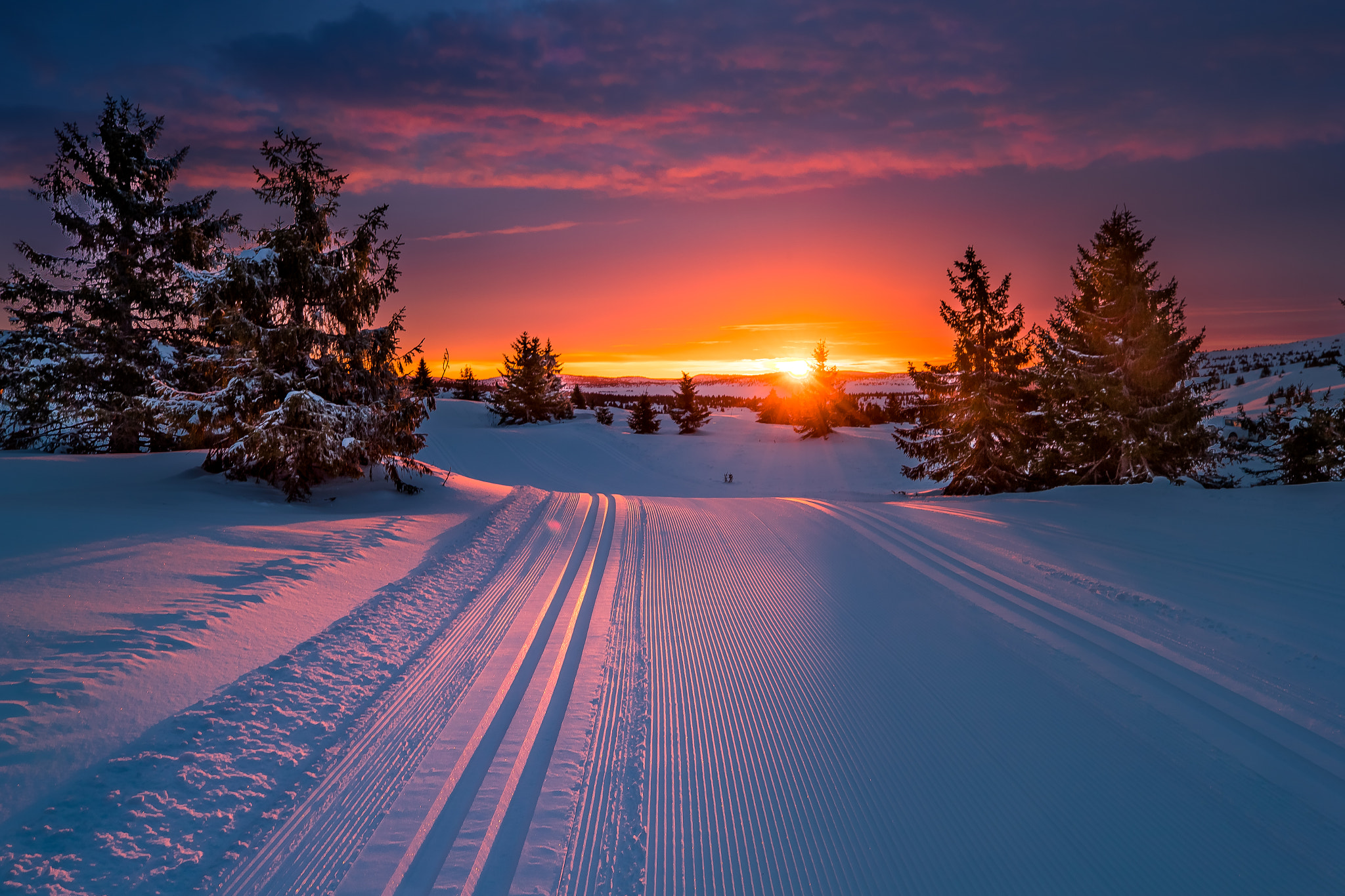 Бесплатное фото Норвежский зимний пейзаж