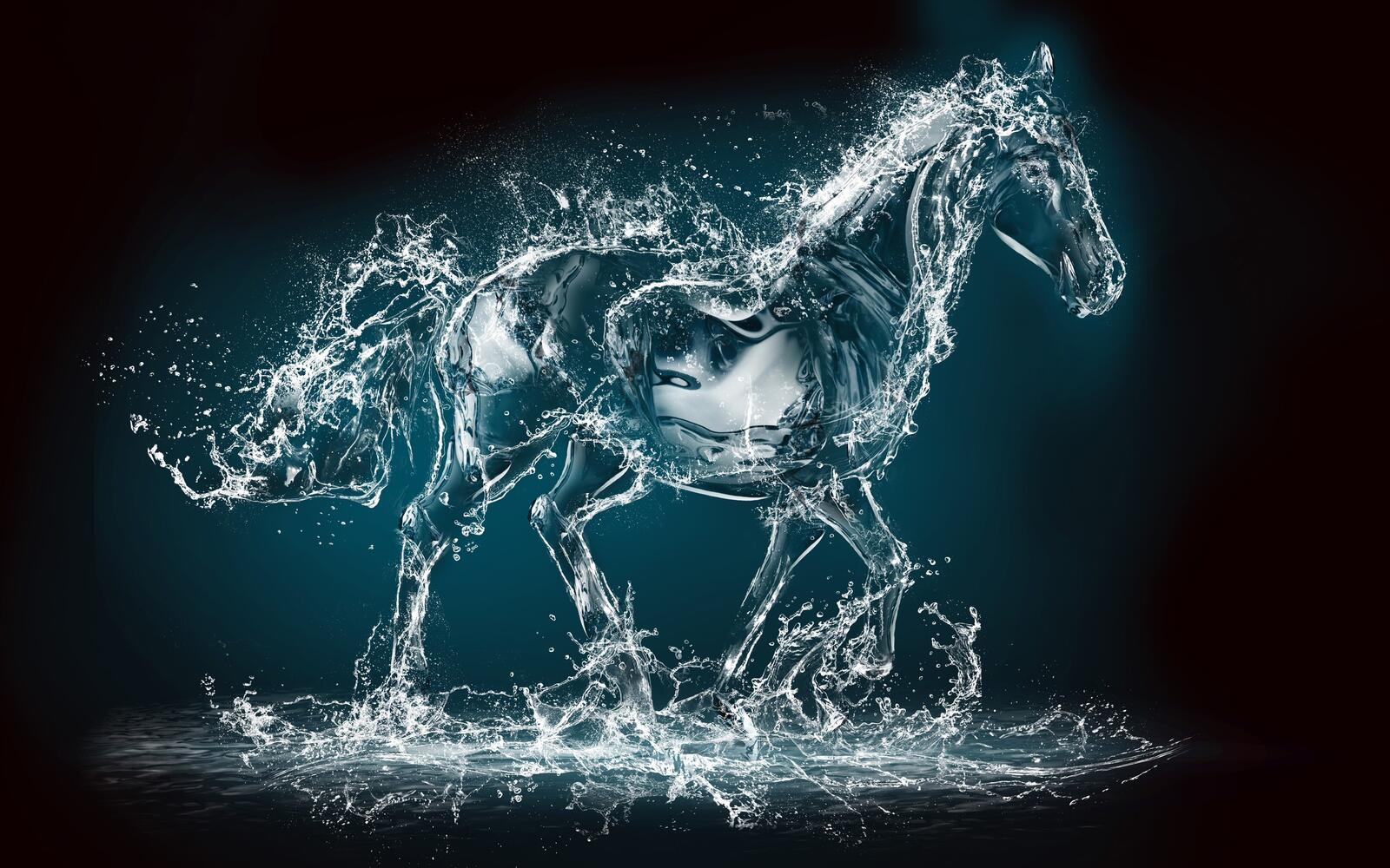 Бесплатное фото Конь из воды