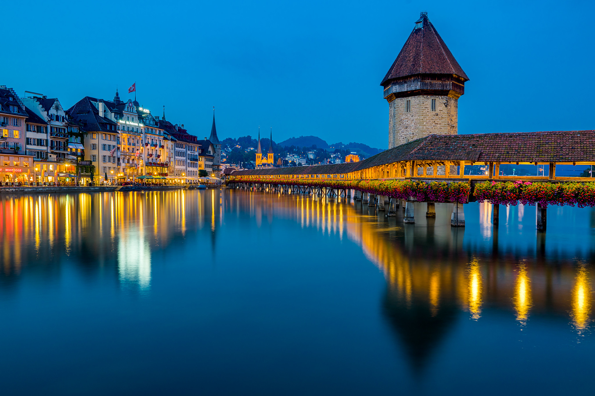 Wallpapers Lucerne night night cities on the desktop