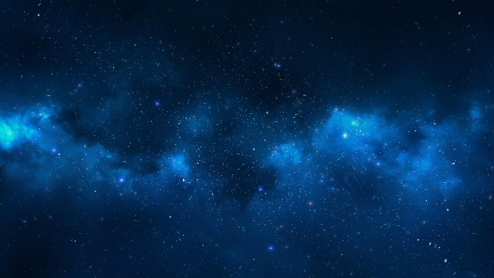 Обои галактика космос голубая туманность на рабочий стол