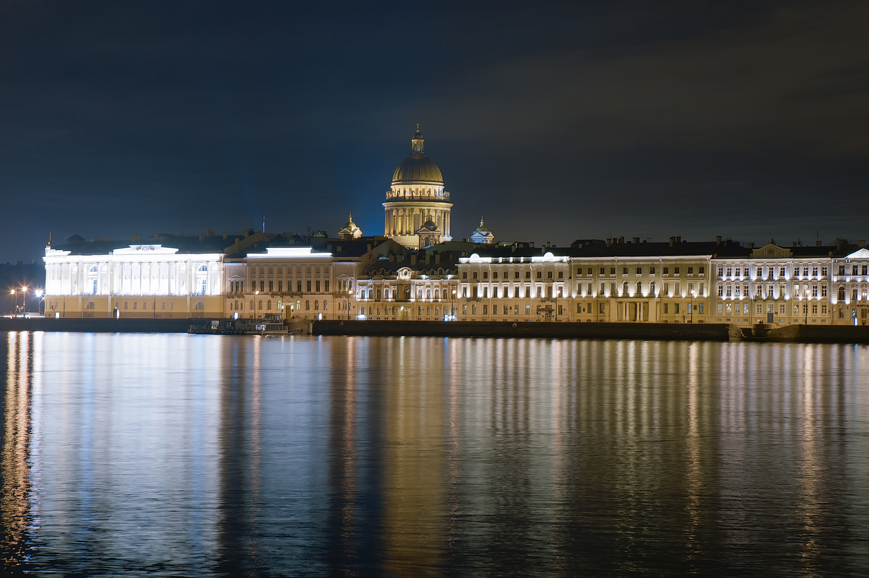 Wallpapers night neva river Saint Petersburg on the desktop