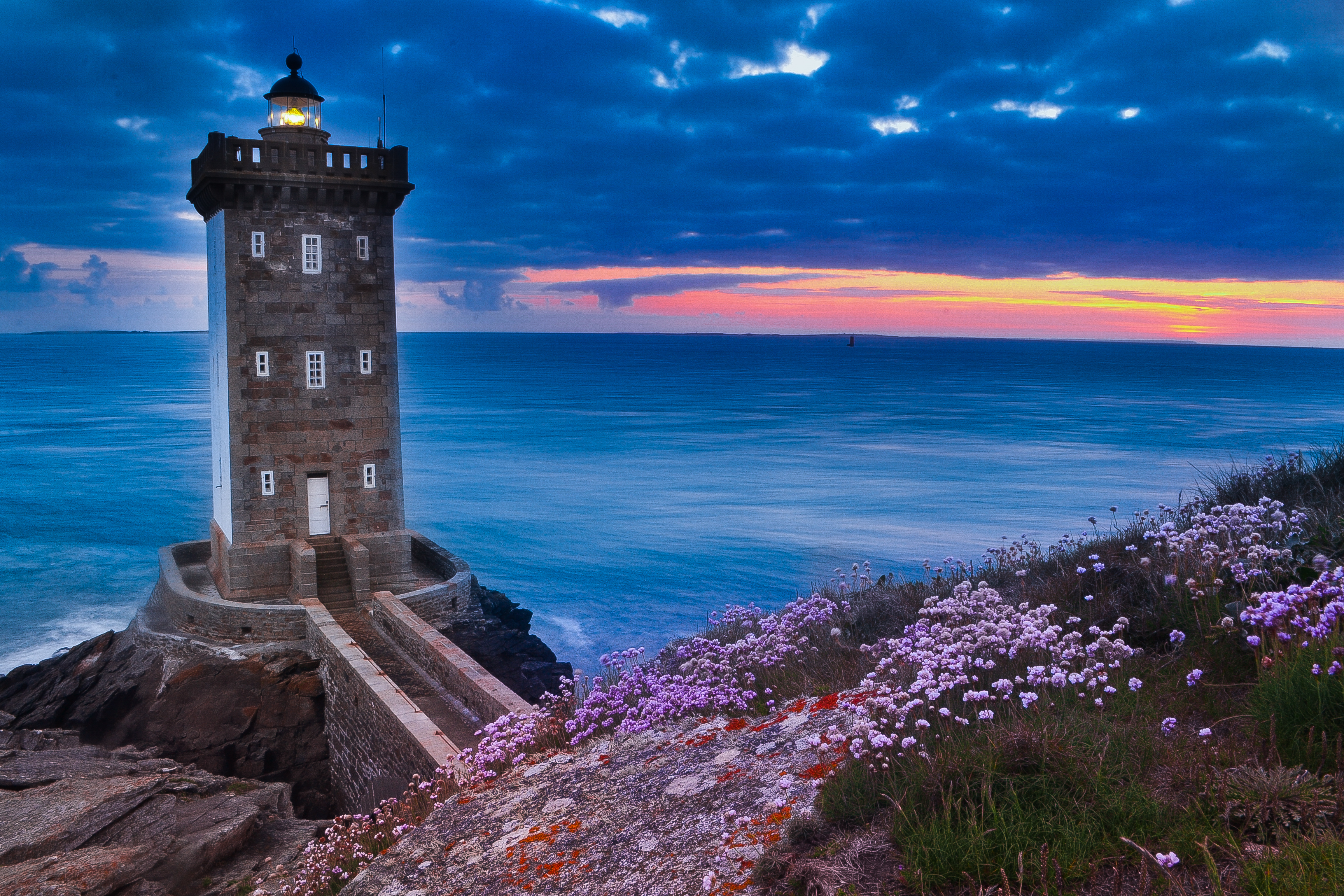Фото бесплатно Kermorvan lighthouse, море, даль