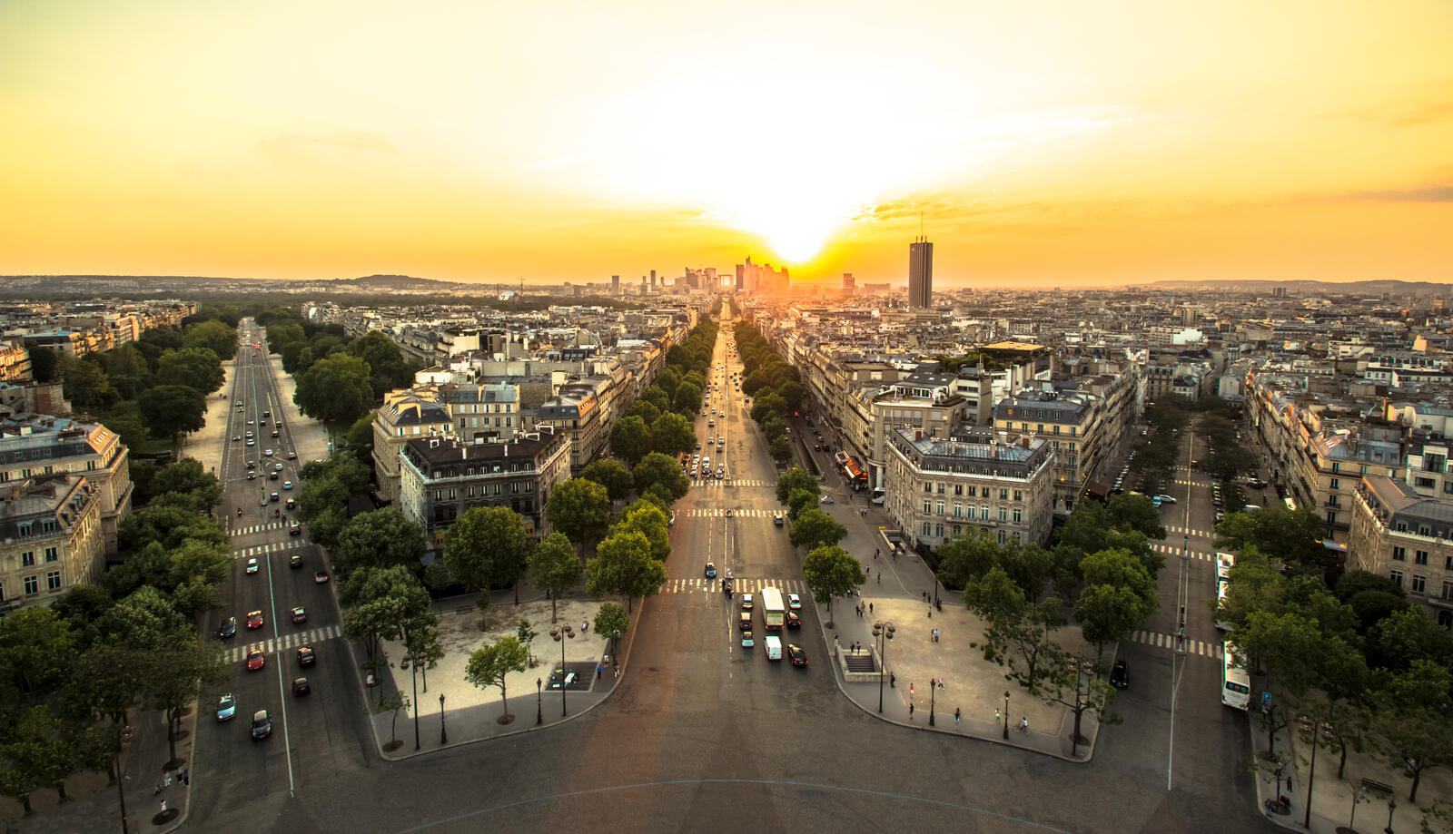 Обои город Франция рассвет на рабочий стол