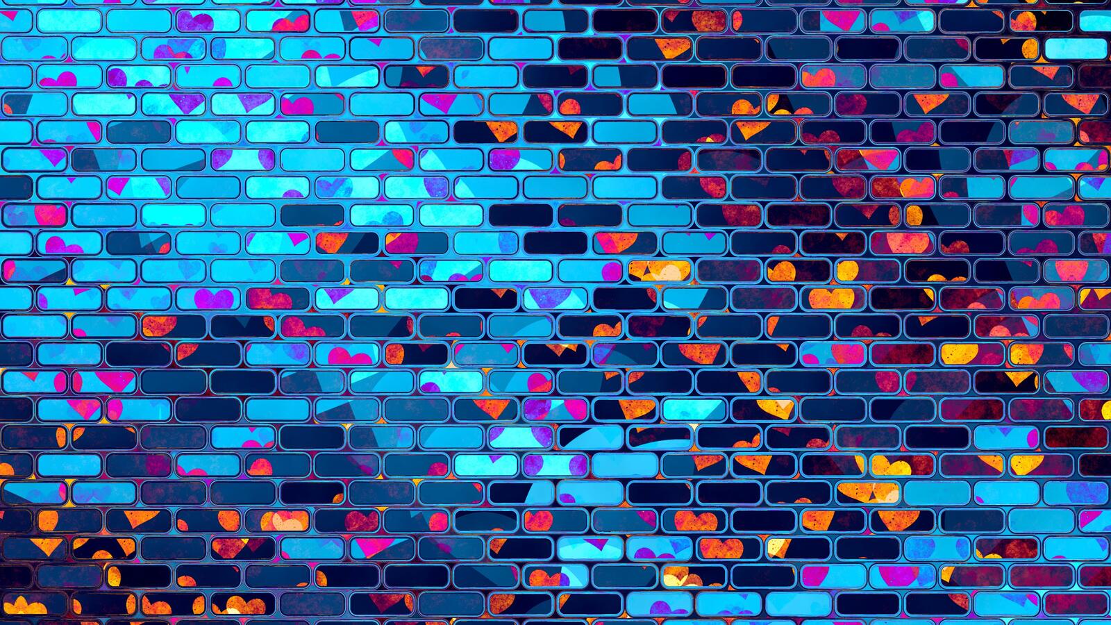 Wallpapers neon bricks wall miscellaneous on the desktop
