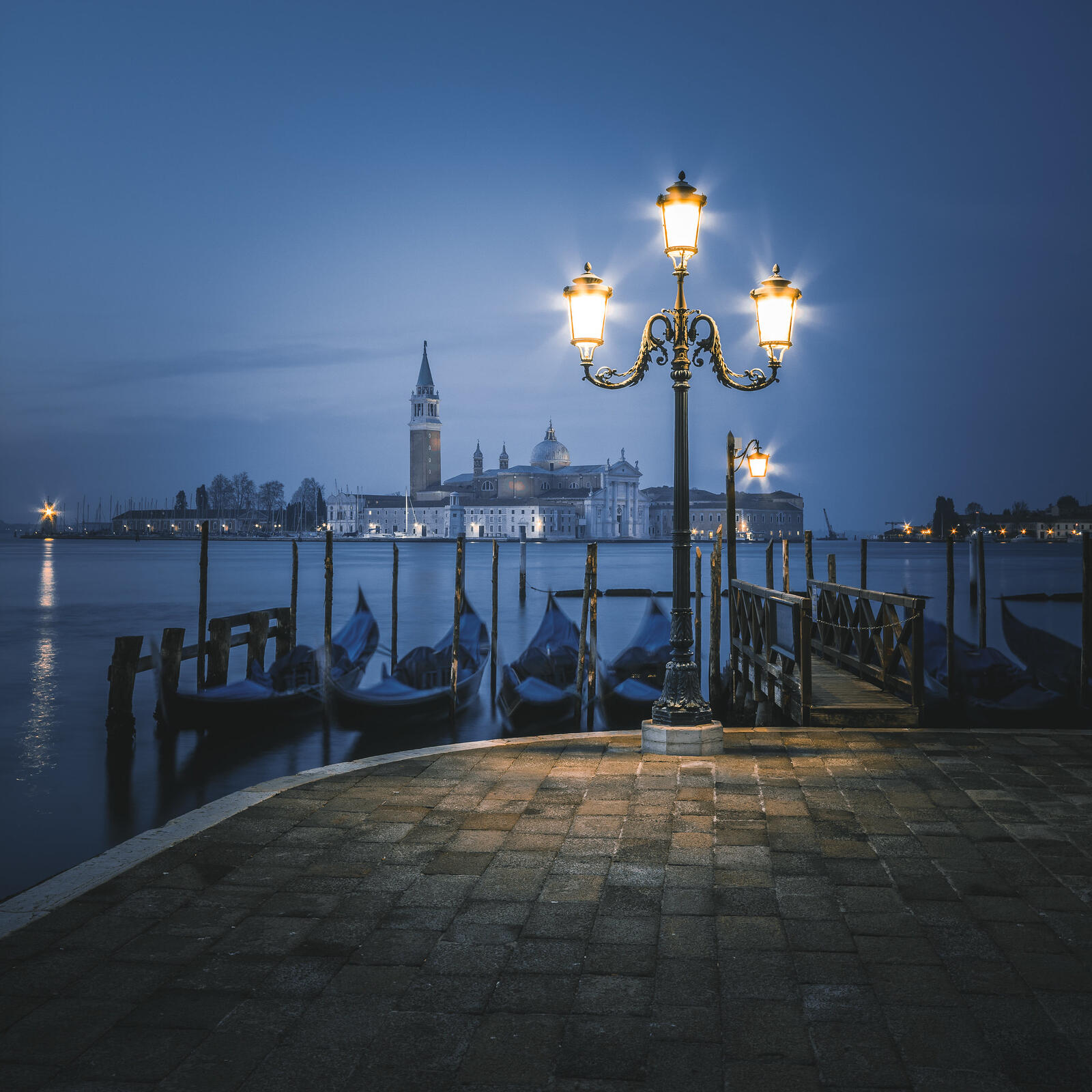 Обои Венеция Сан-Джорджо Маджоре Италия ночные города на рабочий стол