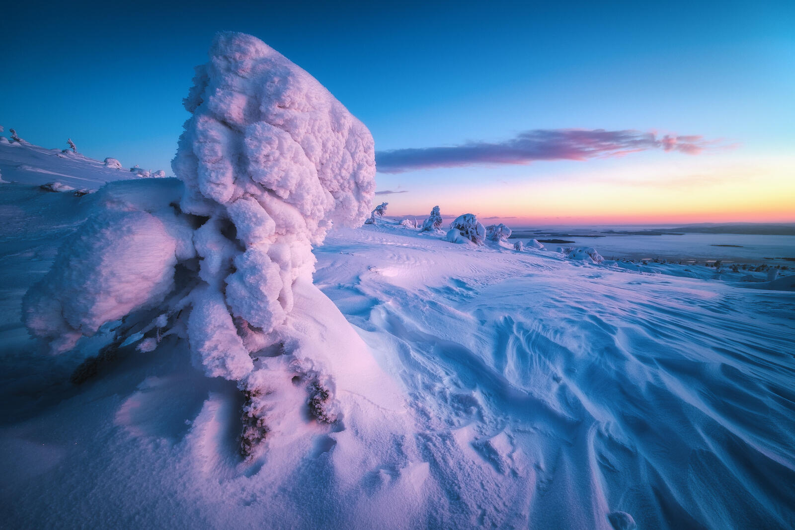 Бесплатное фото Голубые снега Заполярья
