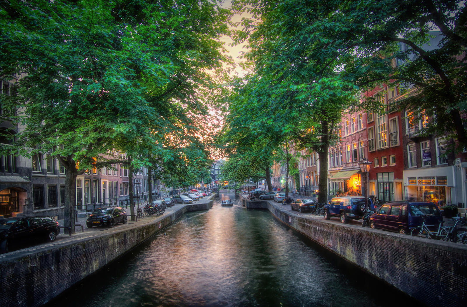 Обои Амстердам город канал на рабочий стол