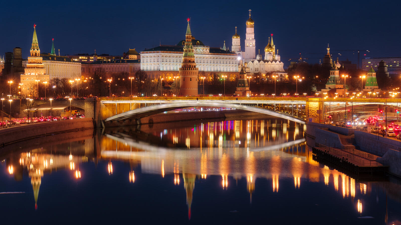 Обои Москва-река город Москва на рабочий стол
