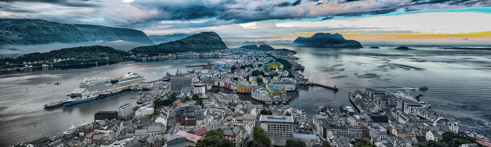 桌面上的壁纸挪威 海域 城市
