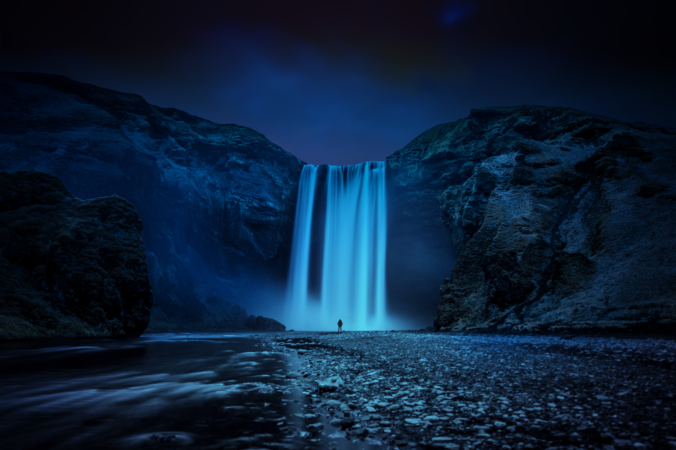 Wallpapers Skogafoss waterfall Iceland on the desktop