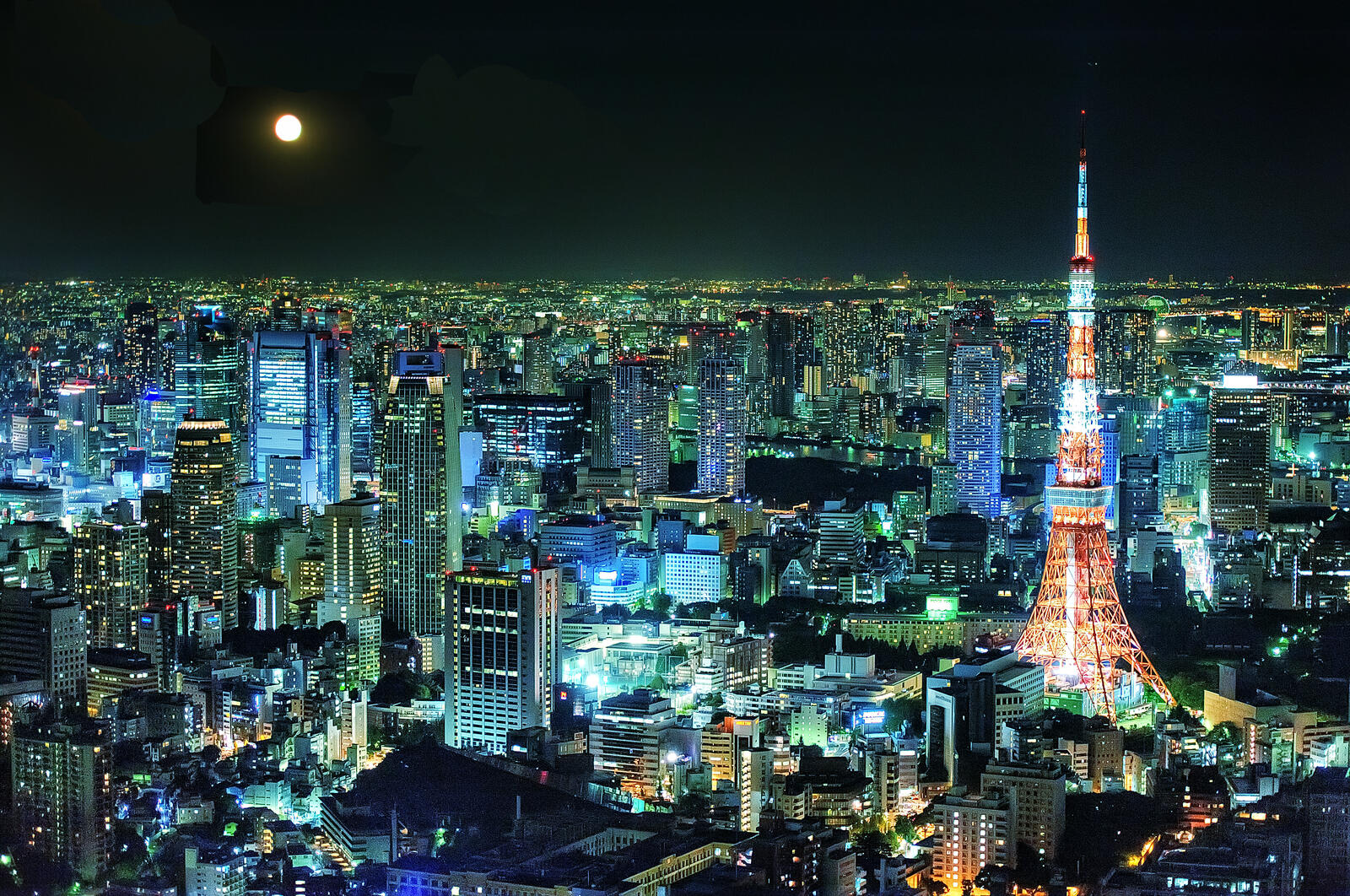 Обои Телевизионная башня ночь Токио на рабочий стол