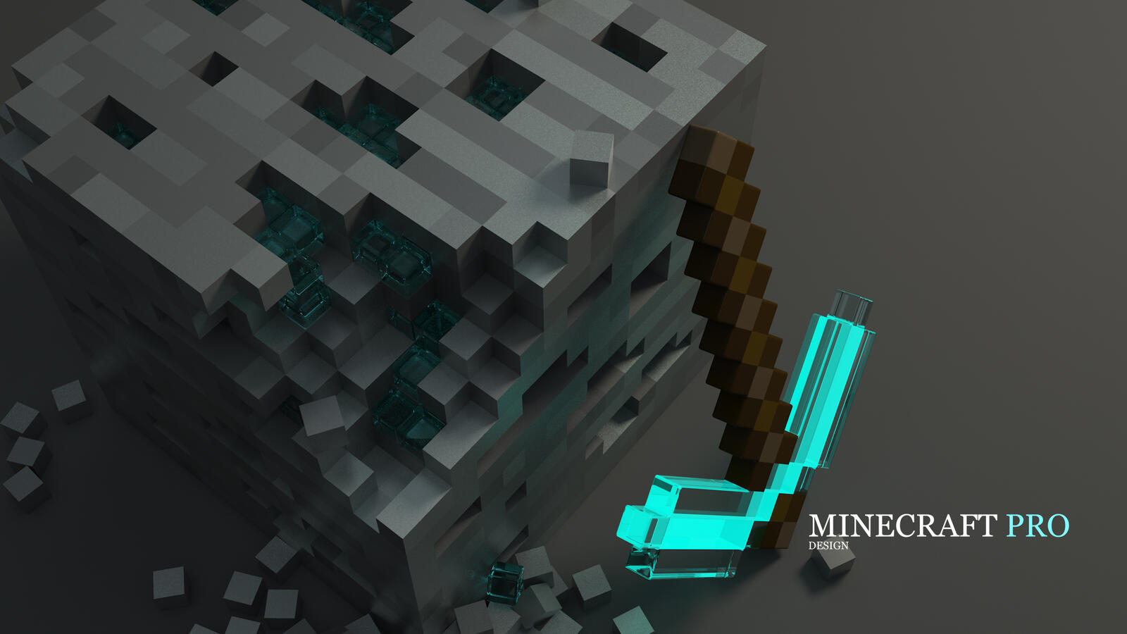 Бесплатное фото Minecraft Бирюзовый блок