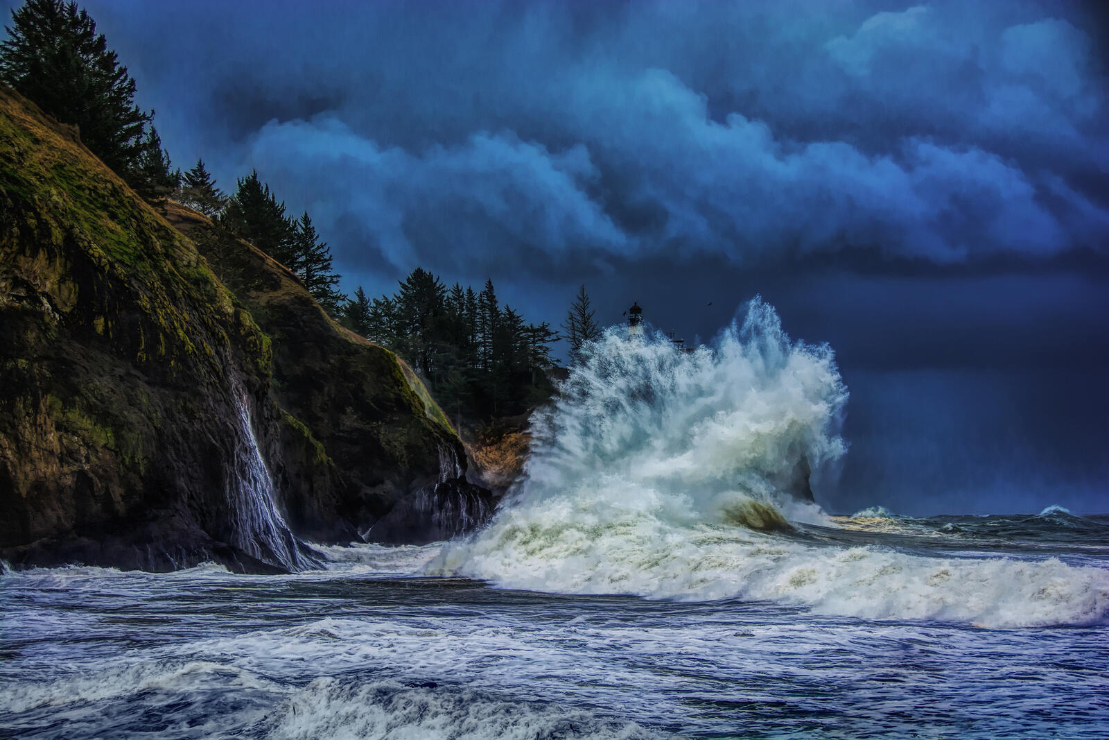 Wallpapers Cape Disappointment Pacific ocean storm on the desktop