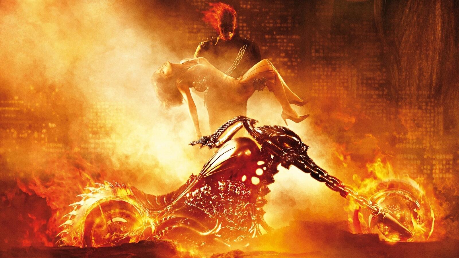 Wallpapers ghost rider fire ghost on the desktop