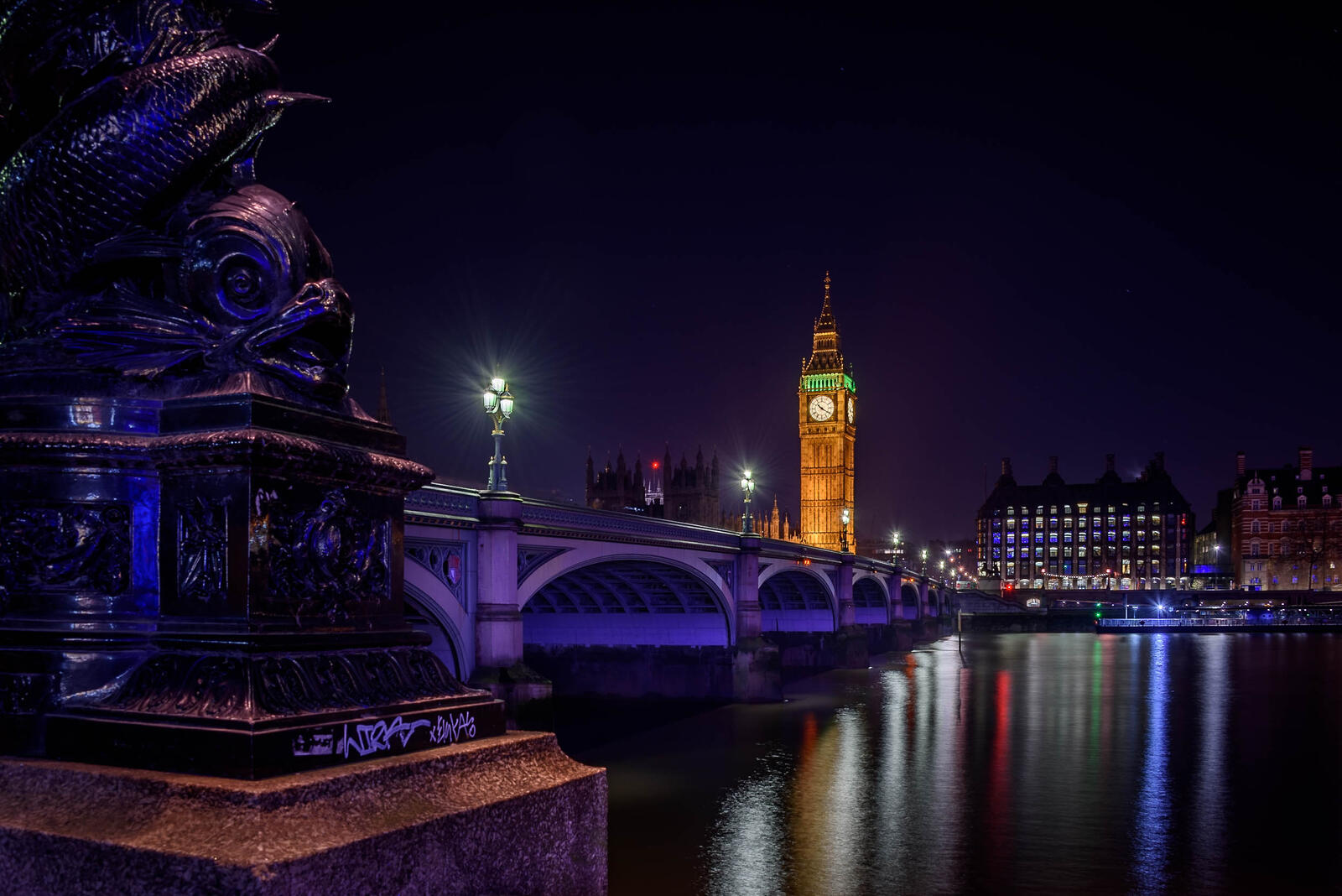 Wallpapers night city Westminster Bridge Westminster on the desktop