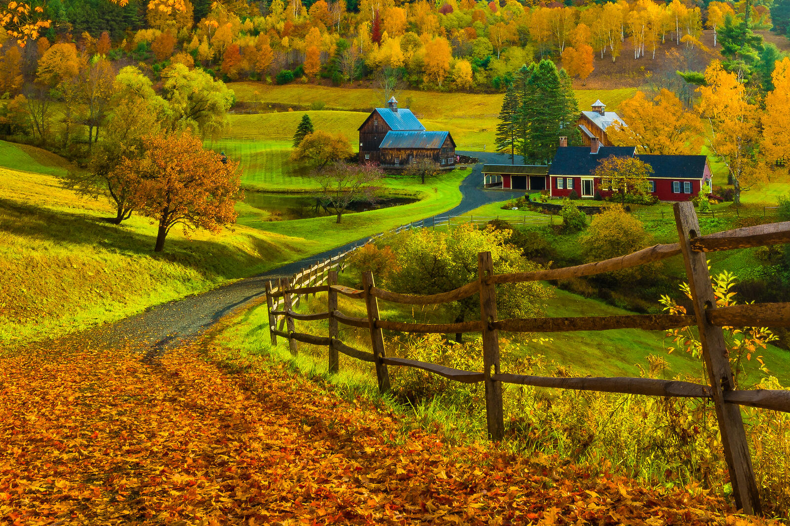 Обои дома пейзаж осень на рабочий стол