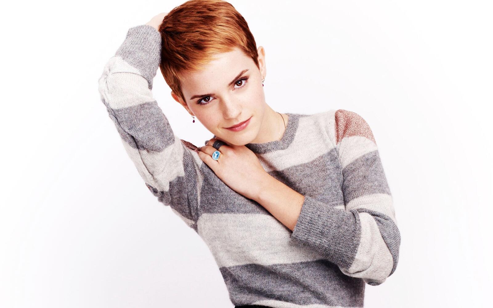Wallpapers short hair Emma Watson celebrity on the desktop
